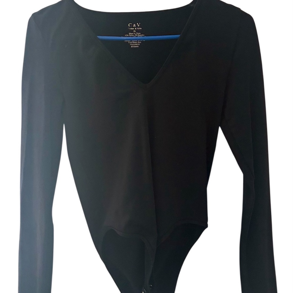 JCPenney Black Long Sleeve Bodysuit